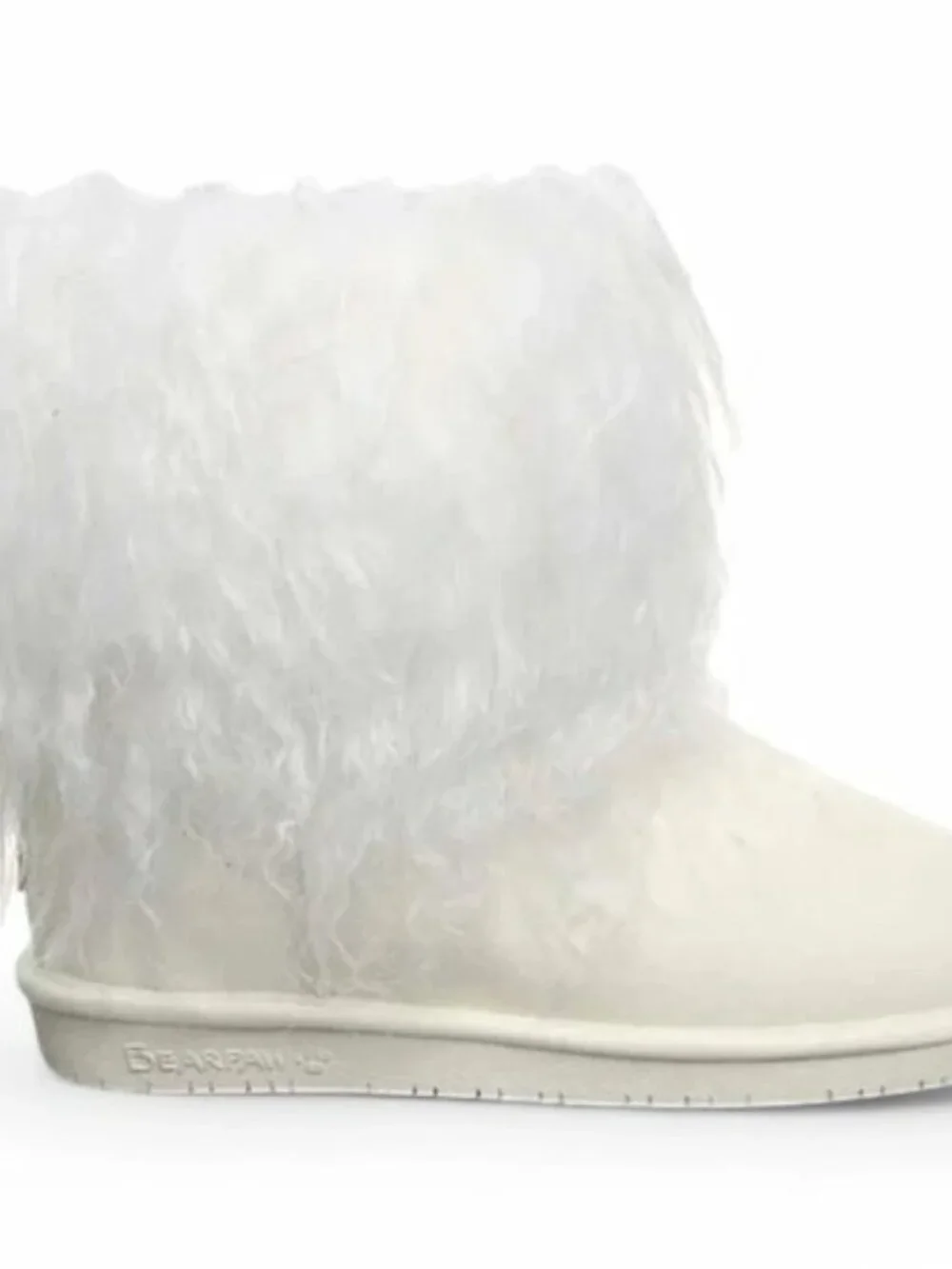 Bearpaw Boo Off White Shearling Wool Curly Lamb Fur Boho Sherpa Boots 8 NEW